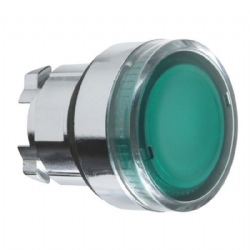 Testa Pulsante Luminoso Schneider Telemecanique  ZB4BW33 ad Impulso Luminoso Senza Marcatura Diametro 22mm Colore Verde