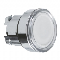 Testa Pulsante Luminoso Schneider Telemecanique  ZB4BW313 ad Impulso Luminoso Senza Marcatura Diametro 22mm Colore Bianco per Led Universale