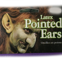 Orecchie a Punta Strega Mostro Halloween Grigio Verde per Travestimenti Horror Orrore