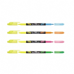 Twin Checker - Pentel - Evidenziatore doppia punta - Fluo Giallo Rosa Fuxia Azzurro Verde Arancione Fluorescente