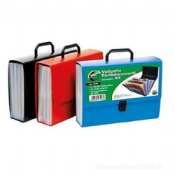 Valigetta Portadocumenti Lebez con 25 Tasche Colorate Formato A4 Colori Rosso e Nero