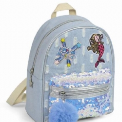 Zainetto Super Sweet Fashion Jeans Collection con Paillettes Pon Pon