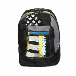 Seven - Zaino Advanced Flags Cambia Colore Colorchange - Colore Nero Grigio Azzurro Giallo Con Stelle e Strisce Grigie