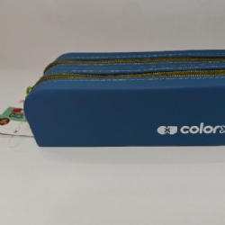 ColorxYou 10979 Astuccio in Silicone con Doppia Zip Colore Blu