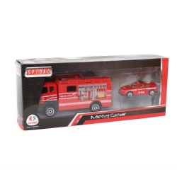 Camion Pompieri con macchina - Metal Gear - Modellino Rosso
