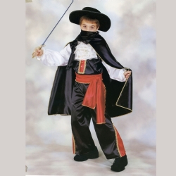 Costume Cavaliere Nero - Zorro - Vestito Carnevale - Abito  Bambino 8/10 anni
