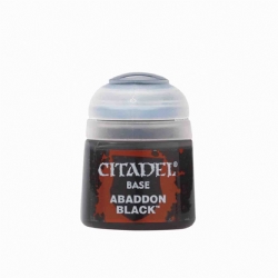 Colore Citadel Base nero Abaddon Black da 12ml per pittura miniature Warhammer opaco e uniforme