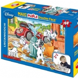 Lisciani - Carica dei 101 - Maxi Puzzle Double Face - 108 pezzi - Gioco in scatola - Bambino Bambina - Cani Dalmata - Walt Disney