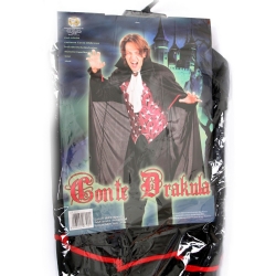 Costume Halloween Vestito adulto Conte Dracula - Taglia Unica - Vampiro nero per Travestimenti Horror Orrore