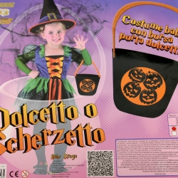 Costume Halloween Bambina - Strega Baby dolcetto o scherzatto - Taglia 3/4 anni