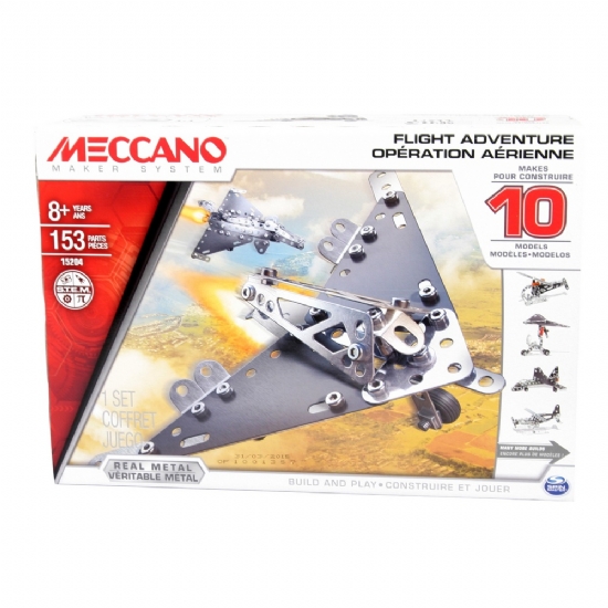 Maccano - Starter Set - AEREO CACCIA - Costruzioni in Mettallo - 153 pezzi - 4 modelli - 1