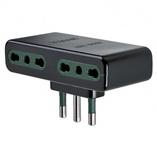 Adattatore Multiplo Vimar 1165 Spina 2P T 16A S17 Quattro Bprese P17 11 Nero - 1