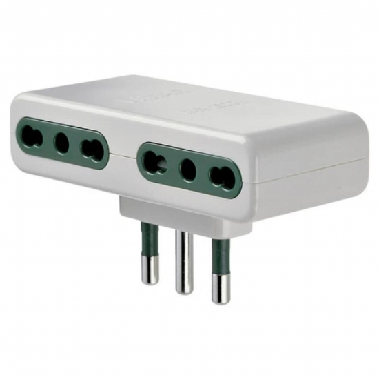 Adattatore Multiplo Vimar 1165B Spina 2P T 16A S17 Quattro Bprese P17 11 Bianco - 1