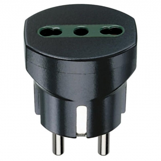 Adattatore Vimar 301 Presa Bipresa 10A 16A Spina Shuko Tedesca Nero - 1