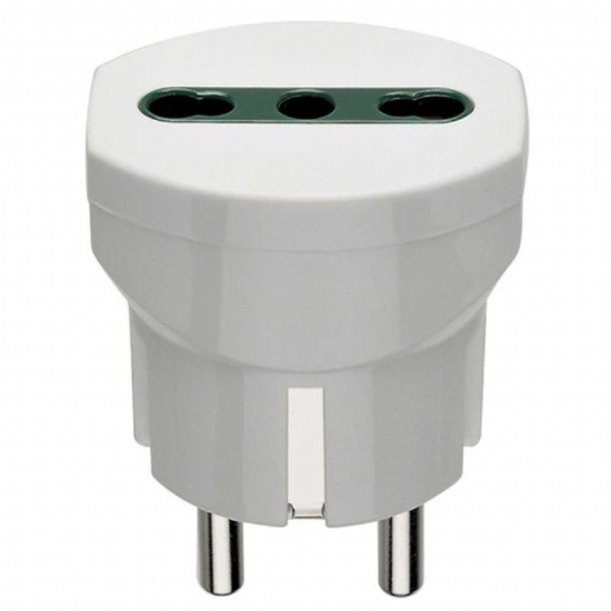 Adattatore Vimar 301B Presa Bipresa 10A 16A Spina Shuko Tedesca Bianco - 1