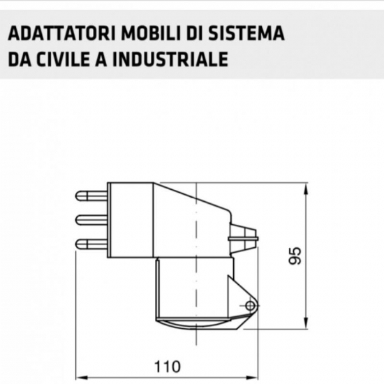 Adattatore da Presa Civile a Presa Industriale Gewiss GW64208 2P T Blu 16A 230V  - 2