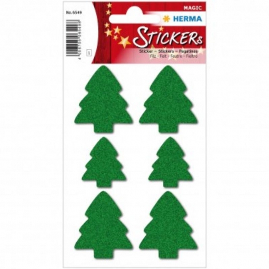 Adesivi 3D Natalizi Albero in Feltro Herma 6549 Stickers 6 Pezzi 8X16  - 2