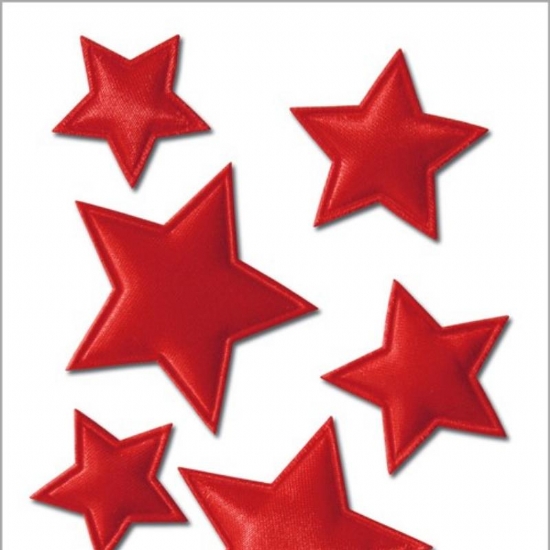 Adesivi 3D Natalizi Stella Rossa in Tessuto Herma 6529 Stickers 8 Pezzi 8X16  - 1