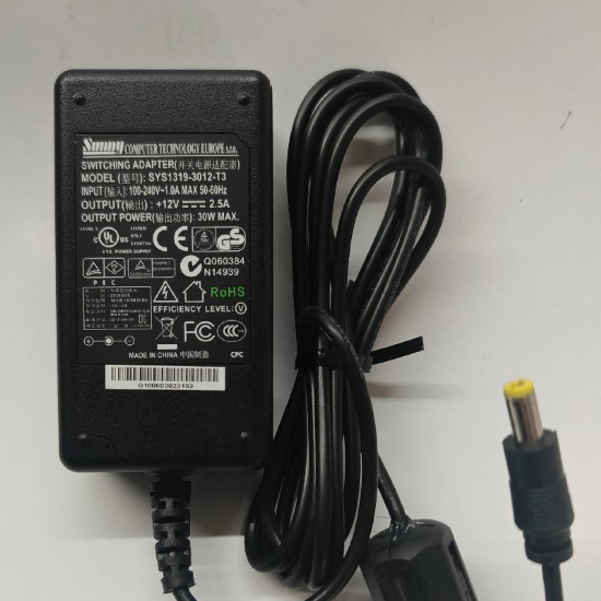 Alimentatore SYS13193012T3 Sunny Computer Technology Switching Adapter Telecamere Router Dispositivi Audio Video AC DC 12V 2 5A INPUT 100 240Vac  - 2
