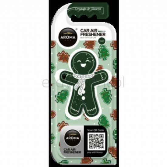 Aroma Car Manny Deodorante per Auto Natalizi a Forma di Pan di Zenzero Profumazione Biscotti Speziati - 2