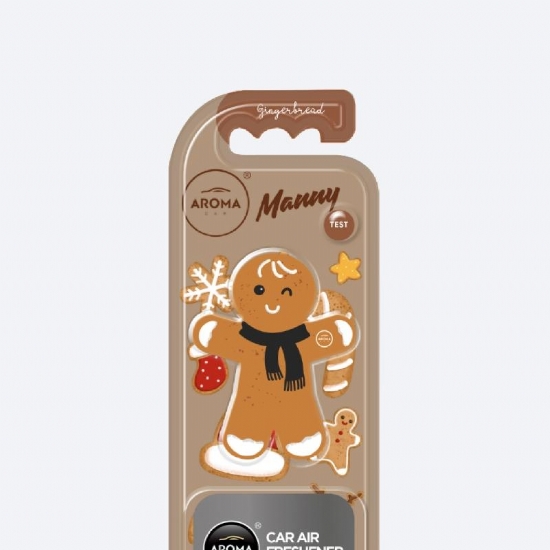 Aroma Car Manny Deodorante per Auto Natalizi a Forma di Pan di Zenzero Profumazione Biscotti Speziati - 2
