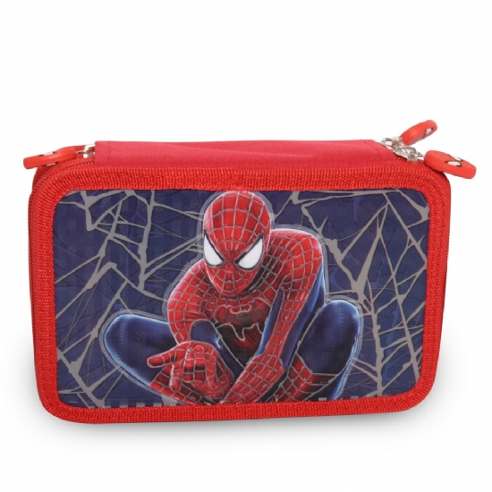 Astuccio 3 zip - Spiderman Uomo ragno -  Scuola materna dell'infanzia Asilo Elementare - Colori Pastello Pennarello Cera Acquerello - Set Scuola - 1