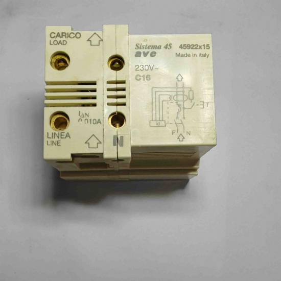 Ave Sistema45 45922X15 interruttore magnetotermico differenziale bipolare con polo protetto 16A 230V  bianco chiaro - 2