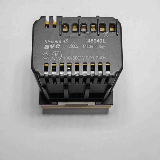 Ave Sistema45 45949L  variatore intensita  luminosa per carichi induttivi resistivi  con comando a pulsante 100 500W 200 240V  bianco chiaro - 2