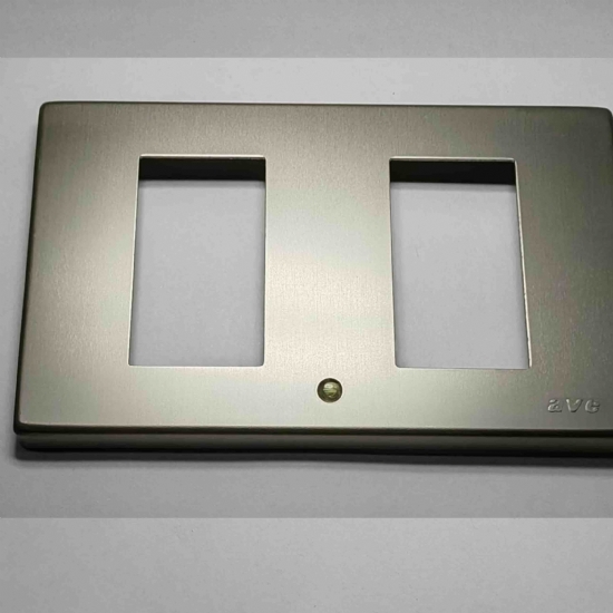 Ave Sistema45 45P42 placce metalliche alluminio spazzolato 2 combinazioni separate 2 moduli  - 1