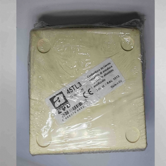 Ave Sistema45 45TL3  contenitore da tavolo completo di armatura e placca in alluminio anodizzato 3 moduli oro beige  chiaro - 2