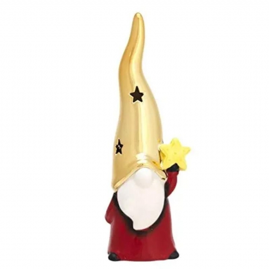 Bagutta Babbo Natale Diffusore Altezza 19 CM Stilizzato con Albero  Stella Cuore Cappello Oro  - 2