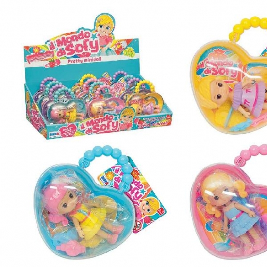 Bambola Sofy Minidoll 9 cm Borsetta Cuoricino Colori Assortiti - 1