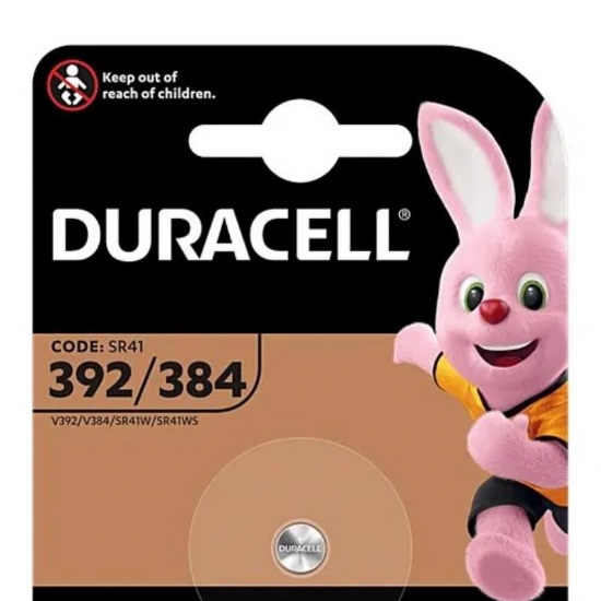 Batteria Duracell  SR41 392 384 Piatte tonde Pastiglia Ossido Argento 1 5V - 1