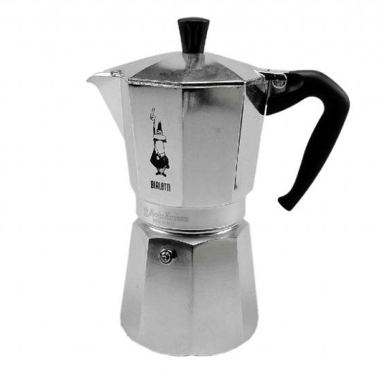 Bialetti Moka Express 12 Tazze Caffettiera Originale in Alluminio Manico Ergonimico Antiscottatura - 1