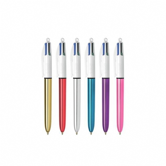Bic 4 Colours - Shine - Penna a sfera - 4 Punte - Blu Nero Rosso Verde - 1