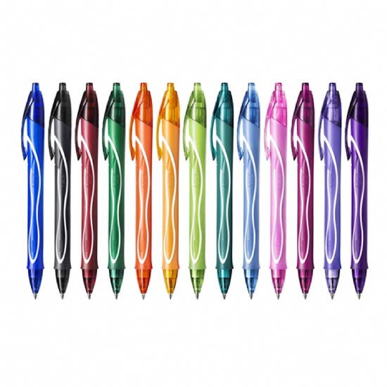 Bic Gel-ocity Quick Dry - Penna a Gel Colorata - Punta Media - Vari COLORI Rosa Viola Azzurro Verde Giallo Arancione - 1