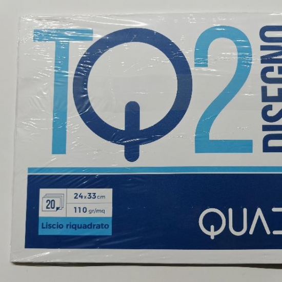 Blocco Album Disegno Quadra TQ2 24x33 Liscio Ruvido Liscio Riquadrato 20 Fogli 110gr  - 2