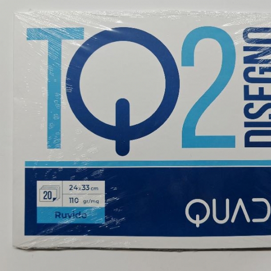 Blocco Album Disegno Quadra TQ2 24x33 Liscio Ruvido Liscio Riquadrato 20 Fogli 110gr  - 2