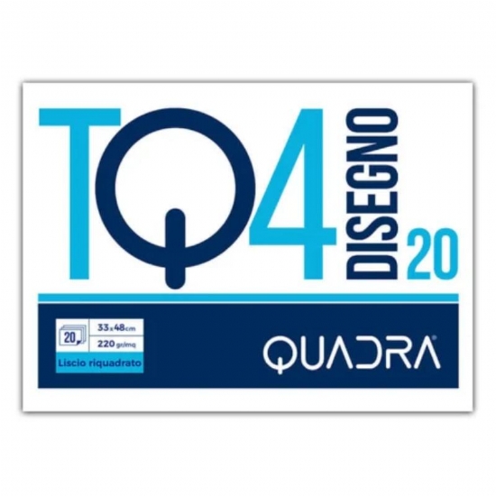 Blocco Album Disegno Quadra TQ2 33x48 Liscio Liscio Riquadrato 20 Fogli 220gr  - 1