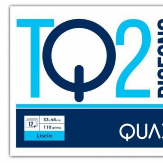 Blocco Album Disegno Quadra TQ2 33x48 Liscio Ruvido Liscio Riquadrato 12 Fogli 110gr  - 1