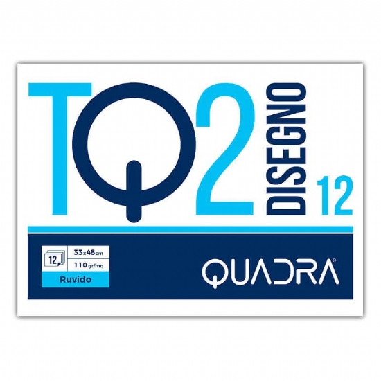 Blocco Album Disegno Quadra TQ2 33x48 Liscio Ruvido Liscio Riquadrato 12 Fogli 110gr  - 2