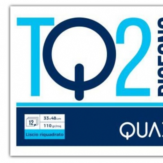 Blocco Album Disegno Quadra TQ2 33x48 Liscio Ruvido Liscio Riquadrato 12 Fogli 110gr  - 2