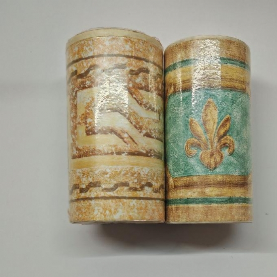 Bordi Decorativi Pareteo Mobili Autoadesivi Carta da Parati Greche Floreali Geometriche Stilizzate Altezza 106mm per 10metri - 2