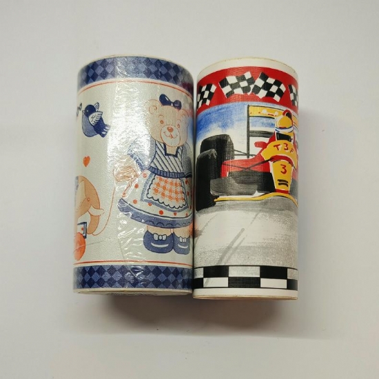 Bordi Decorativi Pareteo Mobili Autoadesivi Carta da Parati Camera Bambini Greche Orsetti Carica 101 Formula1 Animali Paesaggi 106mm per 10metri - 2