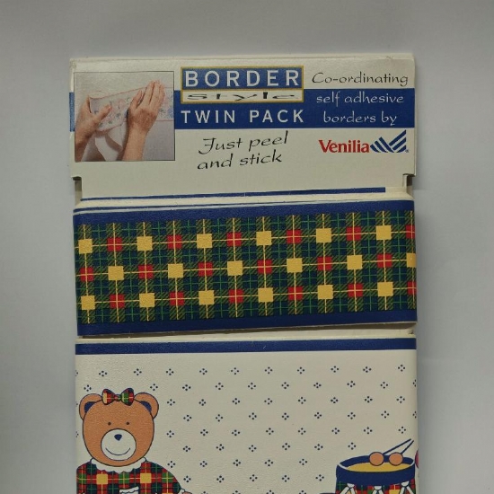 Bordi Decorativi Venilia Autoadesivi Carta da Parati Greche Floreali Geometriche Orsetto Doppio Pacco Altezza 5 e 10cm per 5 metri - 2