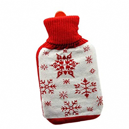 Borsa Acqua Calda - Maglia - Rosso Biano Stelle Natale - Regalo - 1