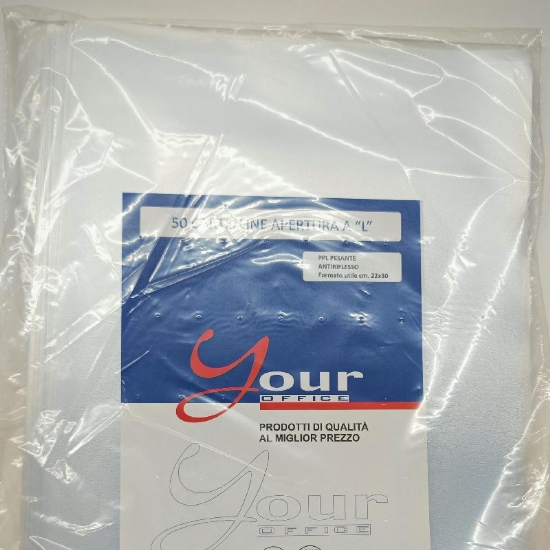 Busta Cartellina A4 Trasparente PPL Pesante Antiriflesso con Apertura su 2 Lati a L 22X30 CM 50 pezzi - 2