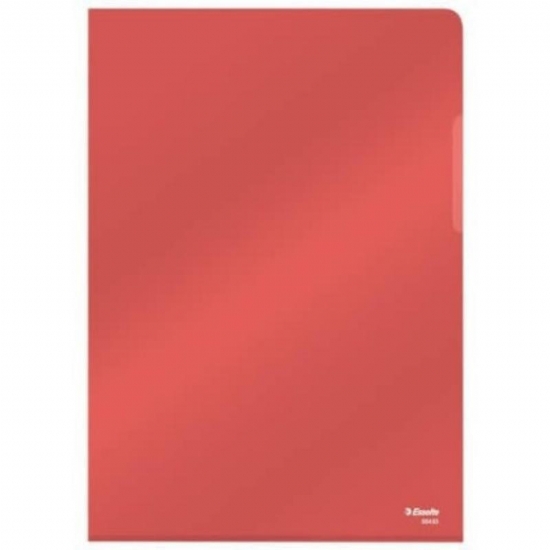 Busta Cartellina Esselte a L Formato A4 PVC Colorata Rigida Lucida Liscia Rosso Verde Blu Giallo - 2