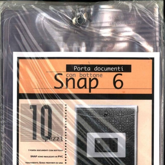 Busta Porta Documenti con Bottone Snap 6 PVC Trasparente 15x21 cm - 1