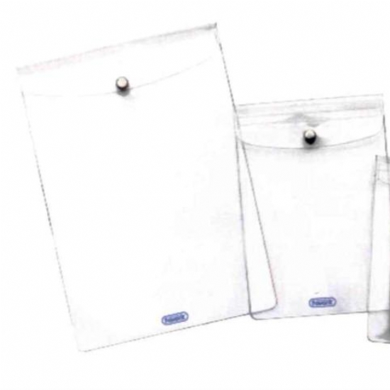 Busta Porta Documenti con Bottone Snap 6 PVC Trasparente 15x21 cm - 2